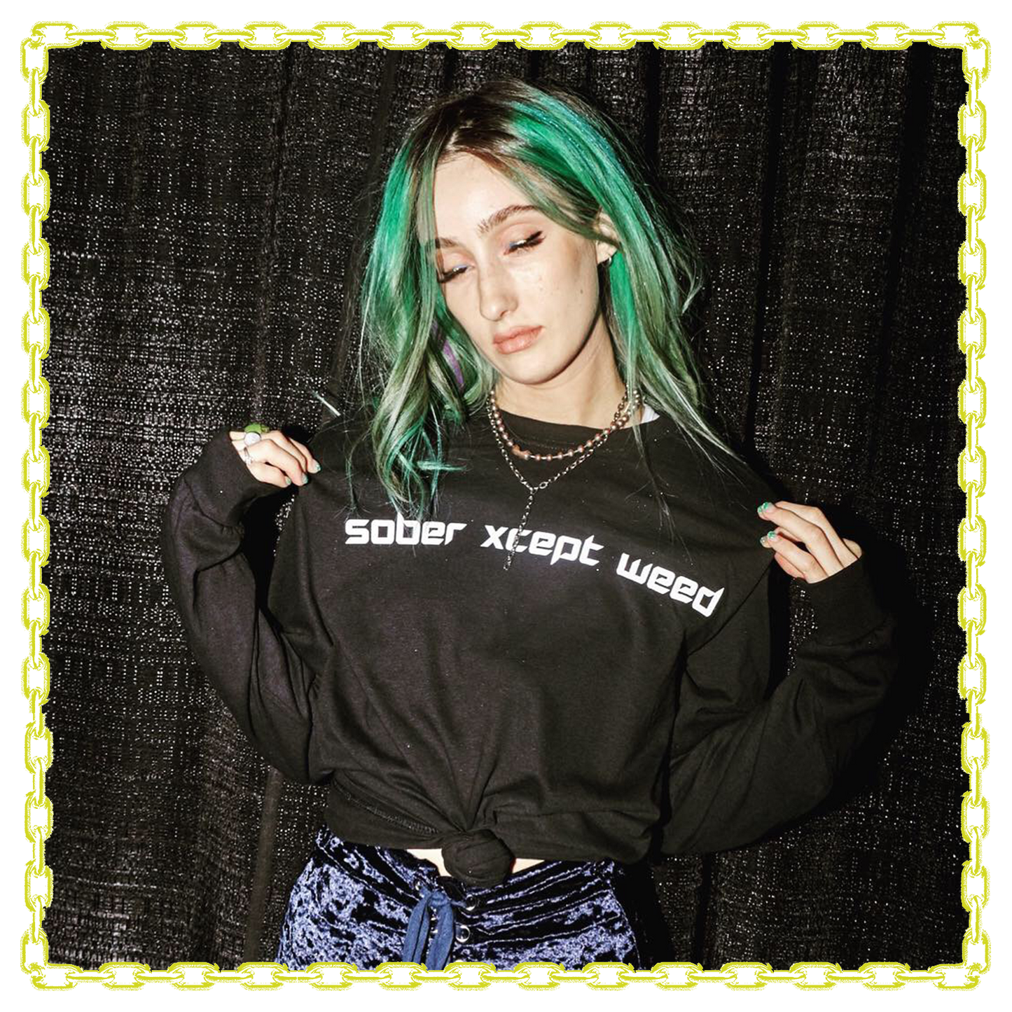 sober xcept weed longsleeve (black)