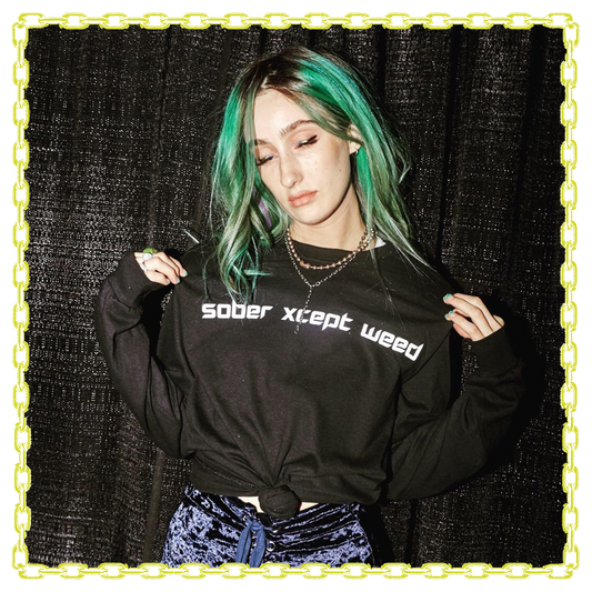 sober xcept weed longsleeve (black)